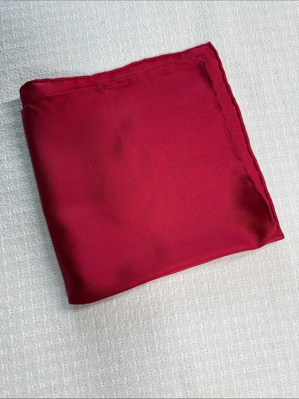 Red square silk scarf